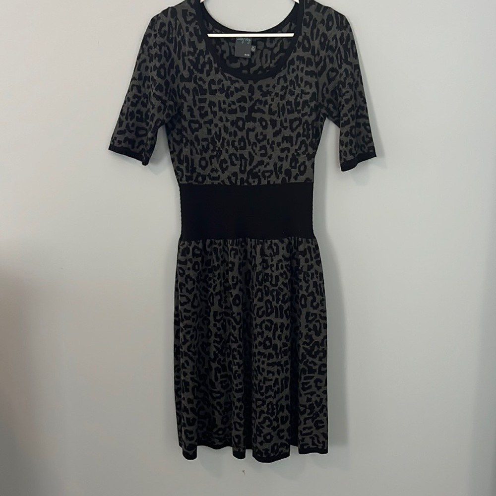 Leopard print sweater dress